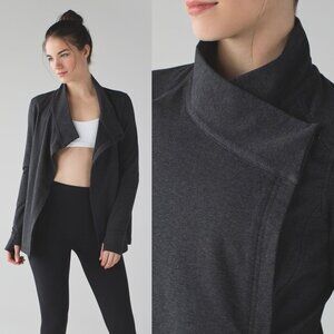 Lululemon Heathered Black Gray Coast Wrap II Cardigan Sweater